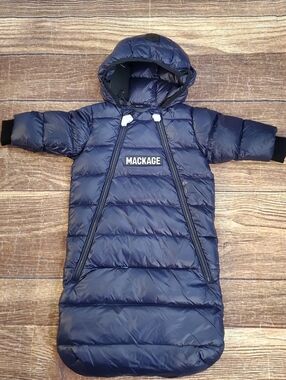 Mackage Navy Puffer Baby Bunting with Hood NWT